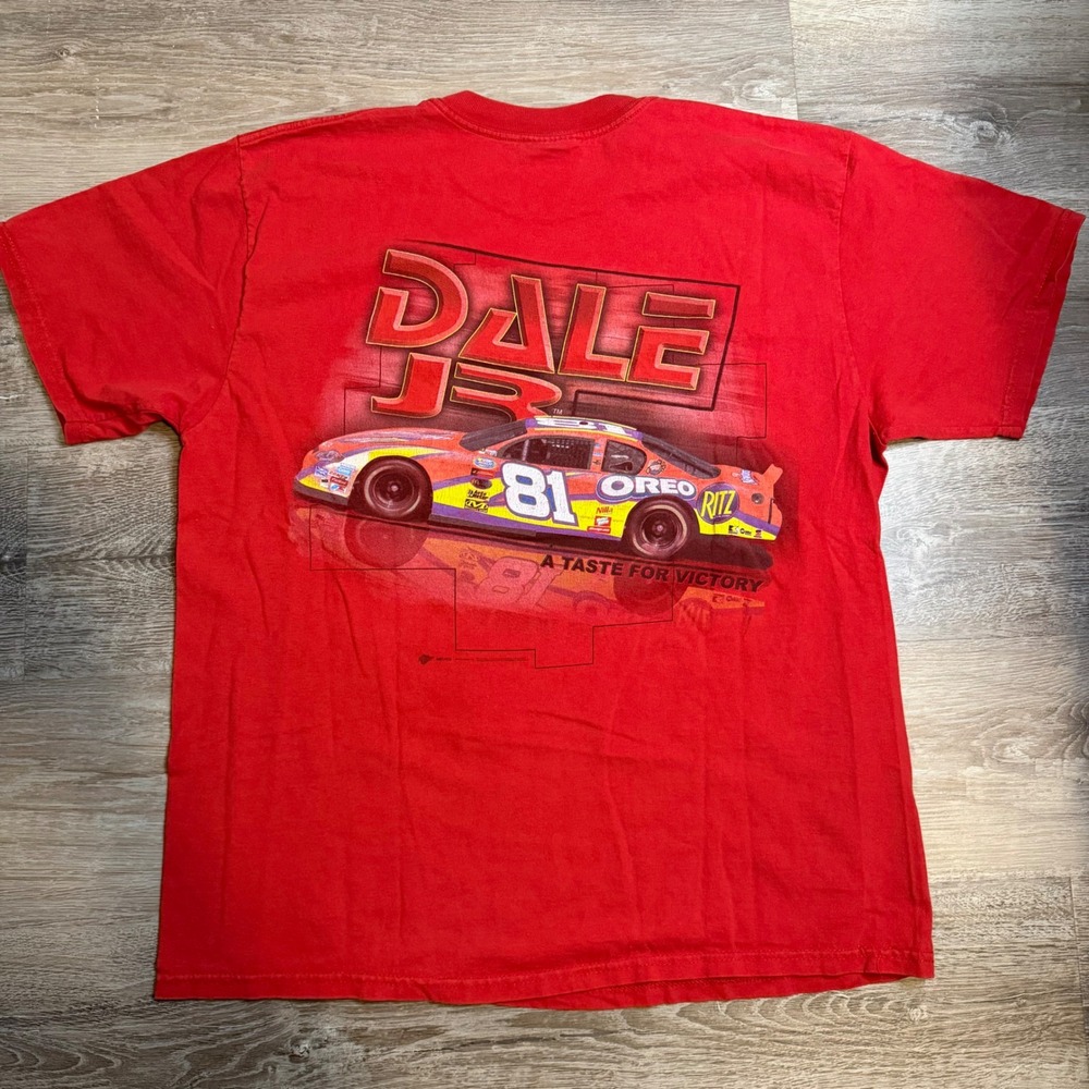 Winners Circle Dale Earnhardt Jr 81 Oreo Ritz NASCAR Racing T-Shirt Red Mens L